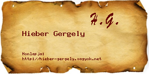 Hieber Gergely névjegykártya